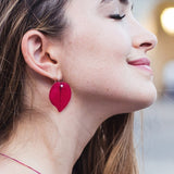 Bougainvillea hook earrings