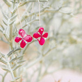 Pendientes Hortensias Gancho largo Fucsia