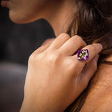 Adjustable purple heather ring