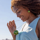 Long Green  sea urchin Pendant