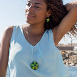 Long Green  sea urchin Pendant