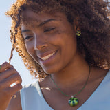 Pendientes Erizo Verde tuerca