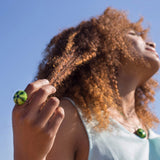 Adjustable Green Sea Urchin Ring