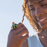 Adjustable Green Sea Urchin Ring