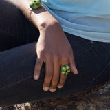 Adjustable Green Sea Urchin Ring