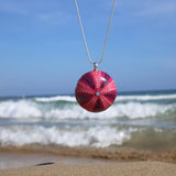 Long Fuchsia Sea Urchin Pendant