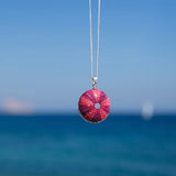 Medium Fuchsia Sea Urchin Pendant