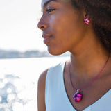 Medium Fuchsia Sea Urchin Pendant