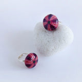 Anillo Erizo fucsia regulable