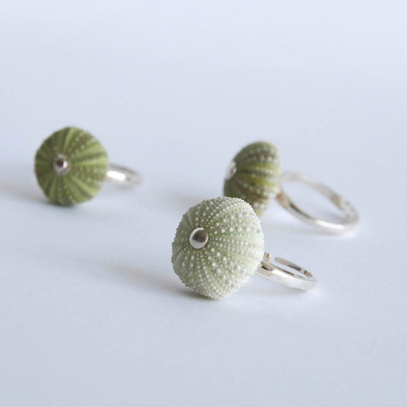 Anillo Erizo Verde Natural regulable