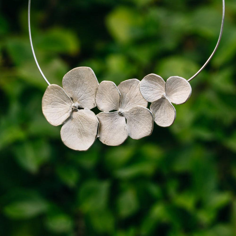 Hydrangea Flowers Choker SILVER