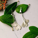 Pendientes colgar Ginkgo Biloba PLATA