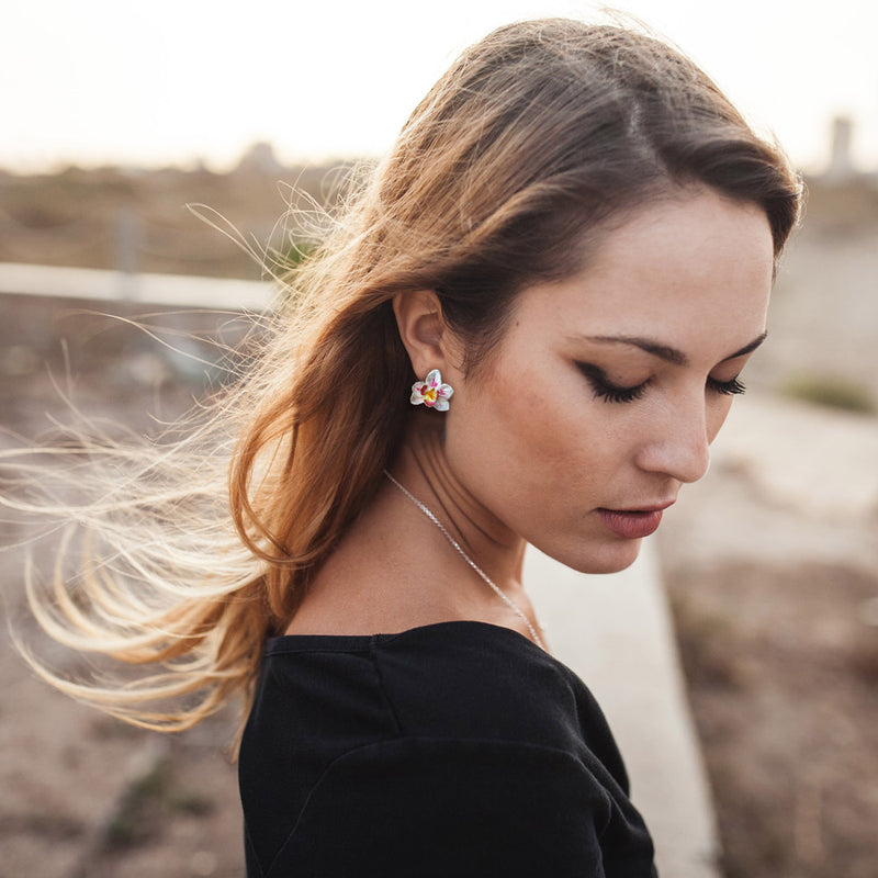 Orchid  Stud Earrings SILVER