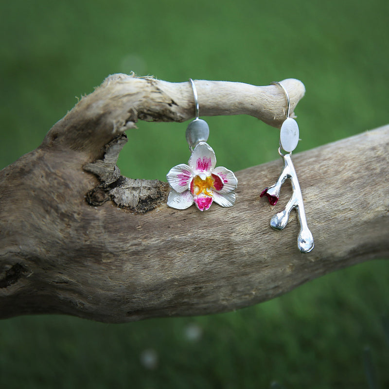 Orchid Silver Earrings