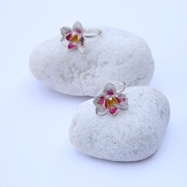 Adjustable Orchid Ring SILVER