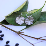 Geranium Leaf Earrings SILVER hoop