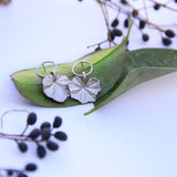 Geranium Leaf Earrings SILVER hoop