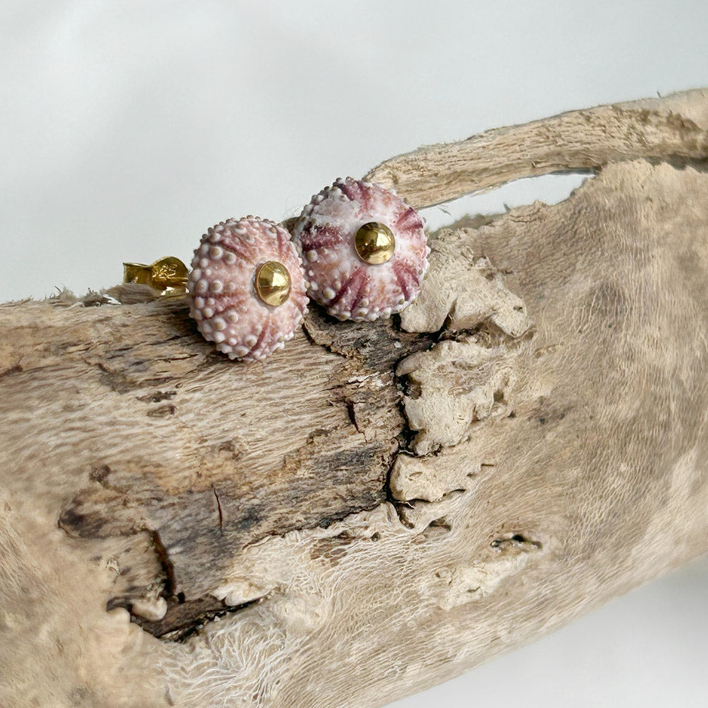 Pendientes tuerca Erizo Rosa Natural