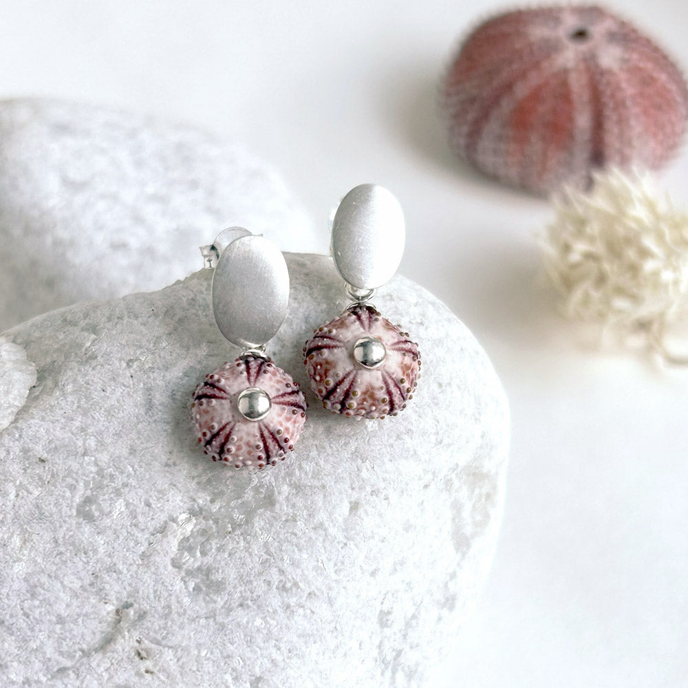 Pendientes colgar Erizo Rosa Natural