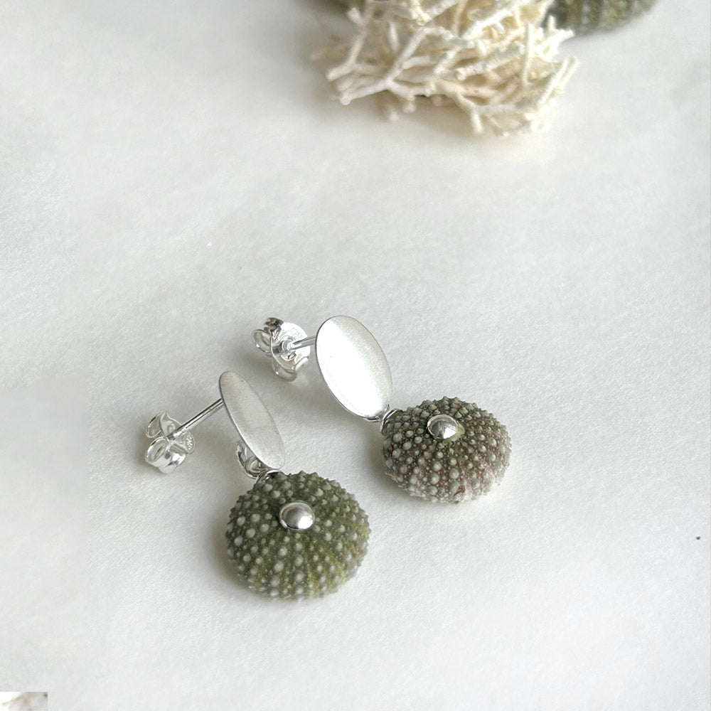 Pendientes colgar Erizo Verde Natural