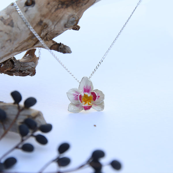 Silver Orchid Pendant S