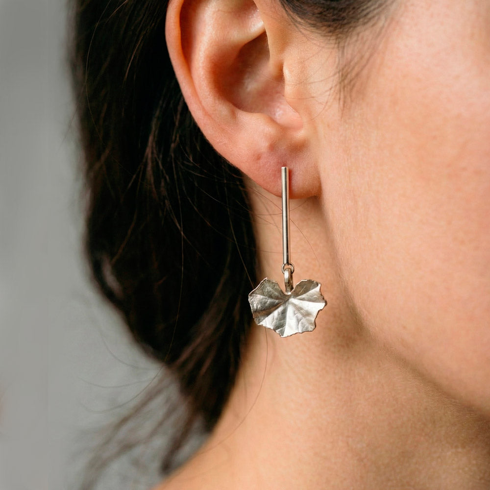 Geranium Leaf Earrings SILVER