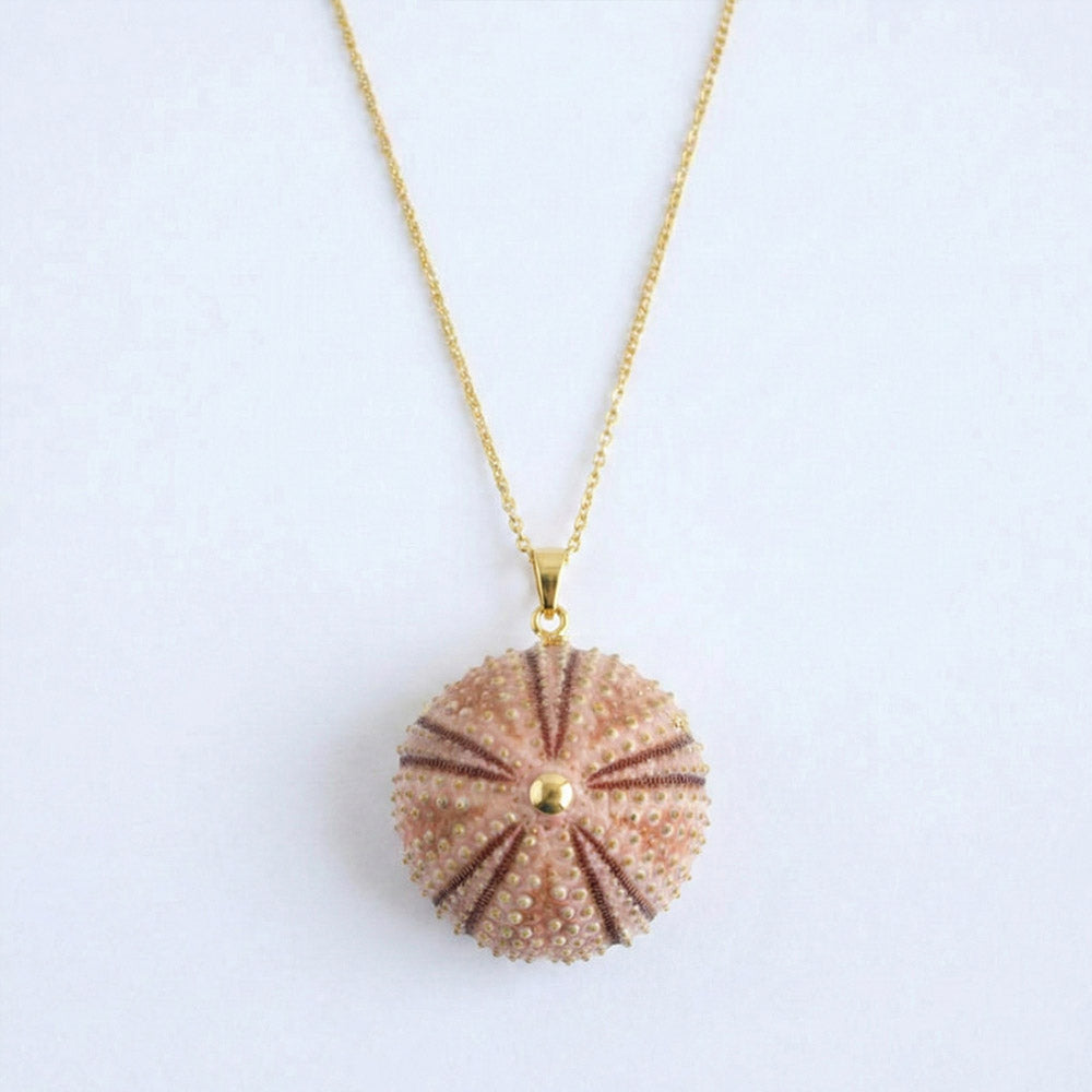 Medium Natural Pink Sea Urchin Pendant
