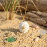 Small Natural White Sea Urchin Pendant