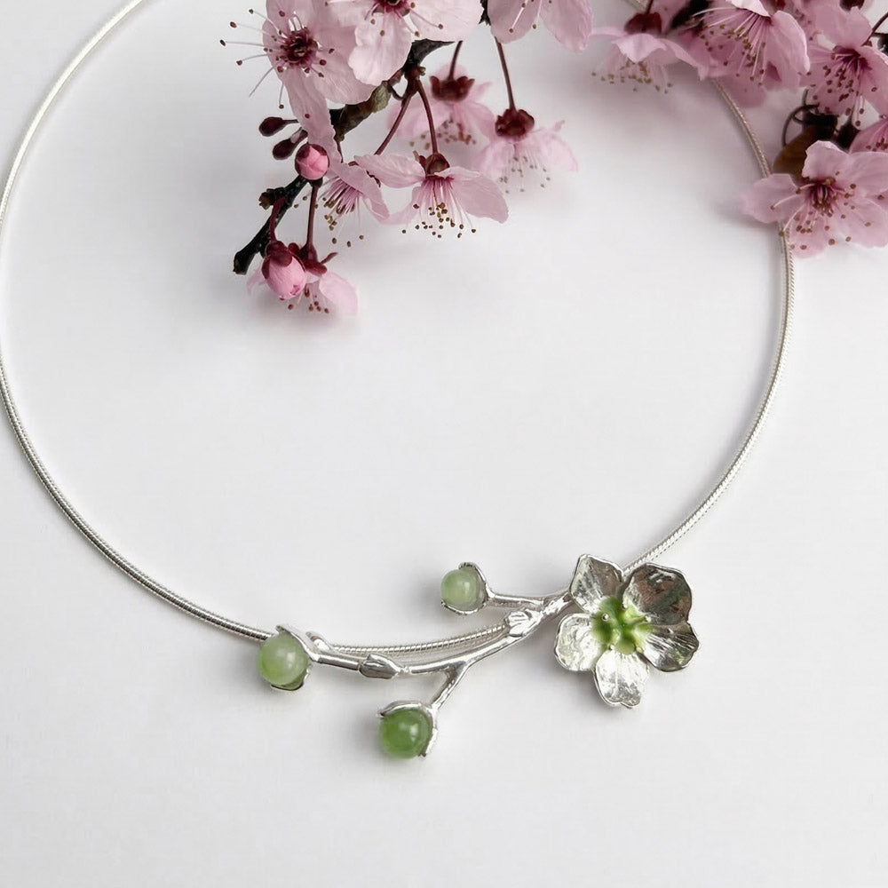 Gargantilla flor de cerezo S PLATA