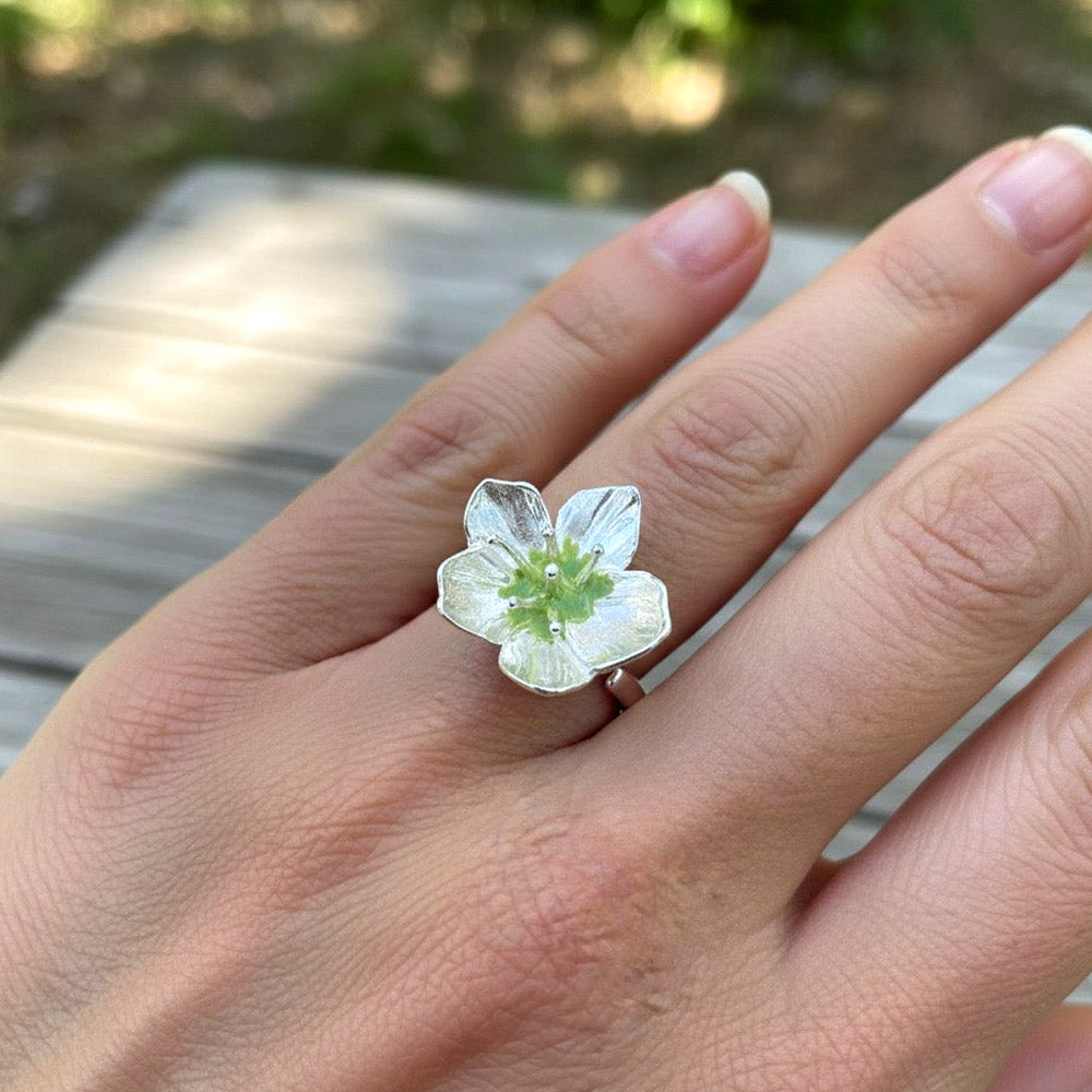 Anillo regulable cerezo PLATA