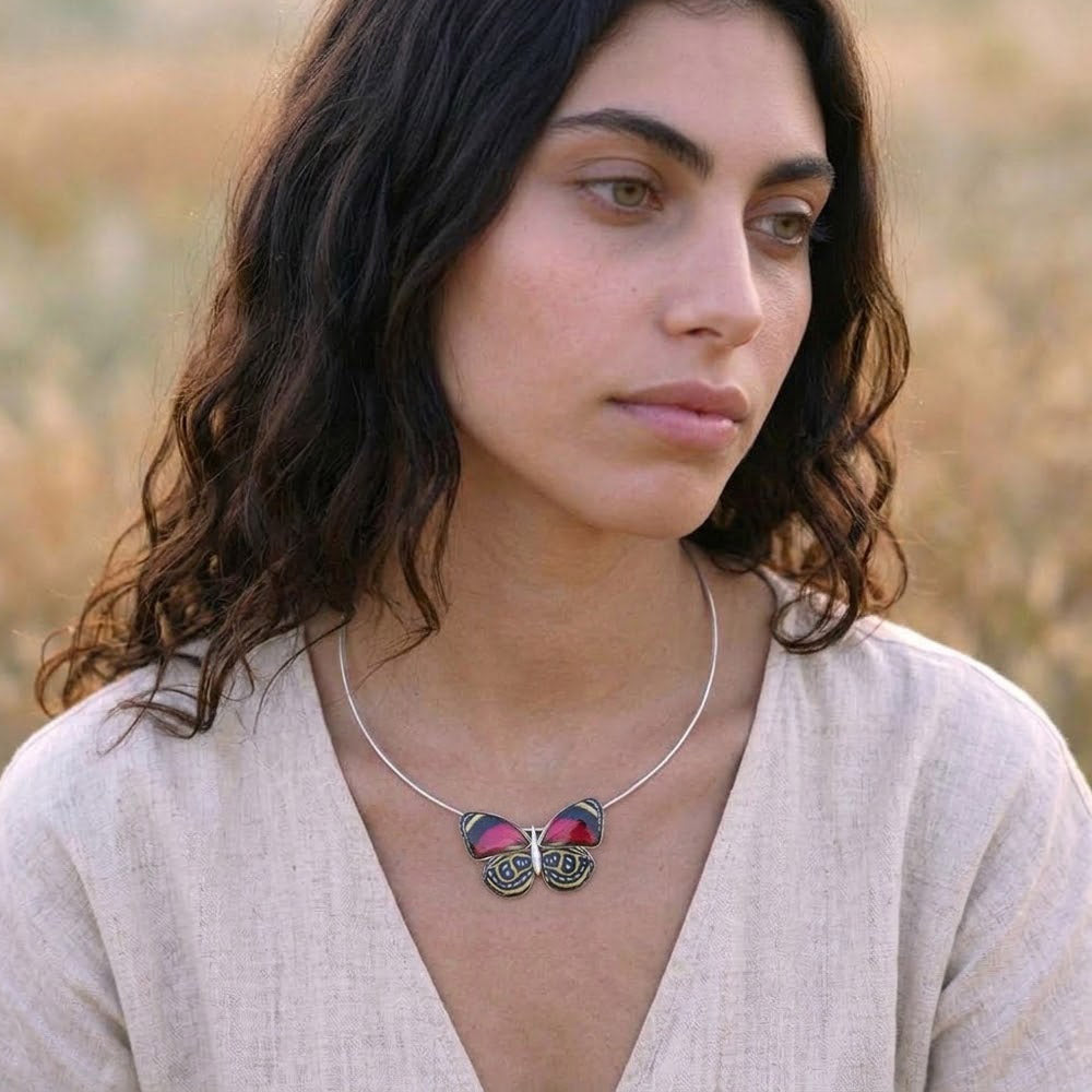 Gargantilla Mariposa Callicore Cyllene 4 alas