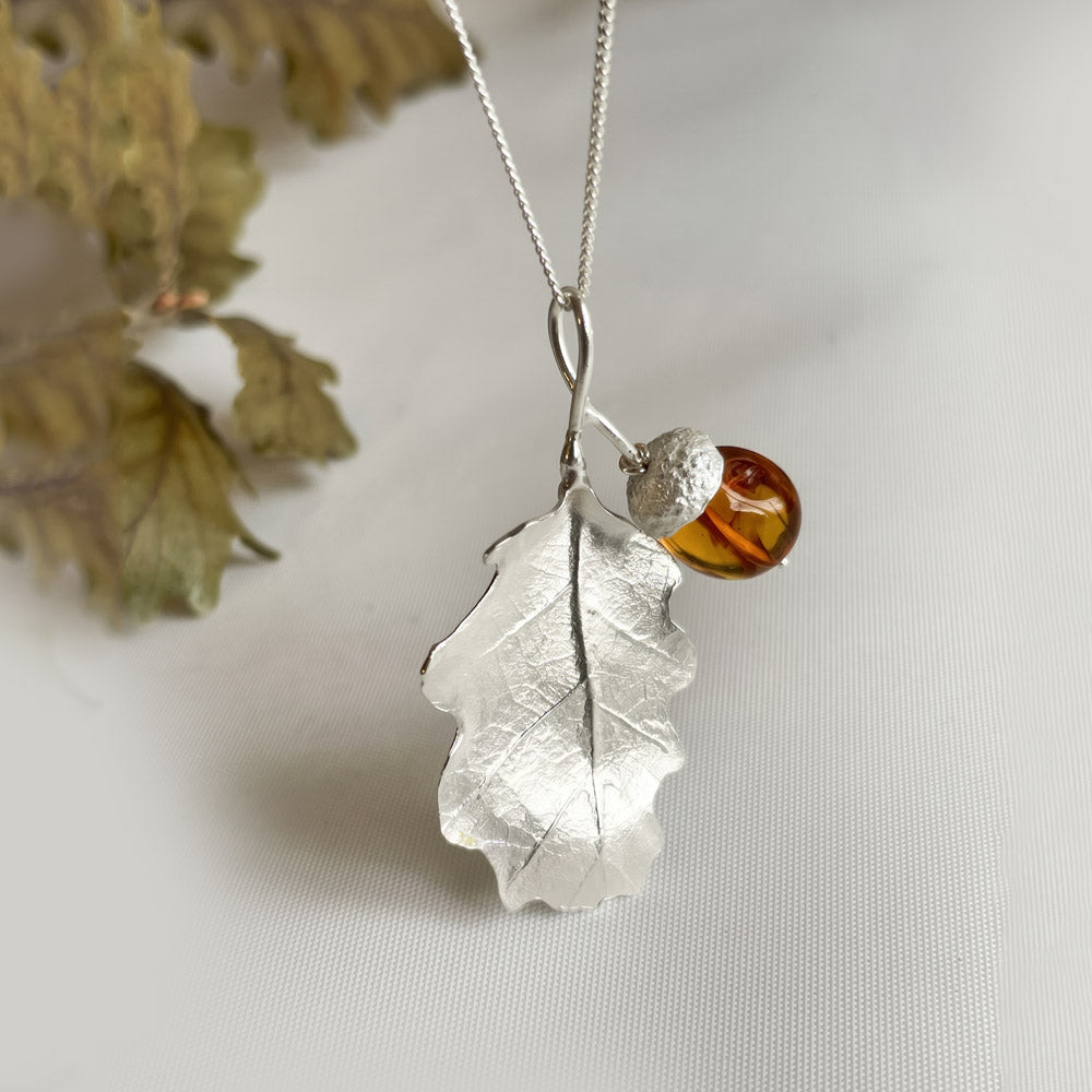 Colgante Hoja Roble PLATA