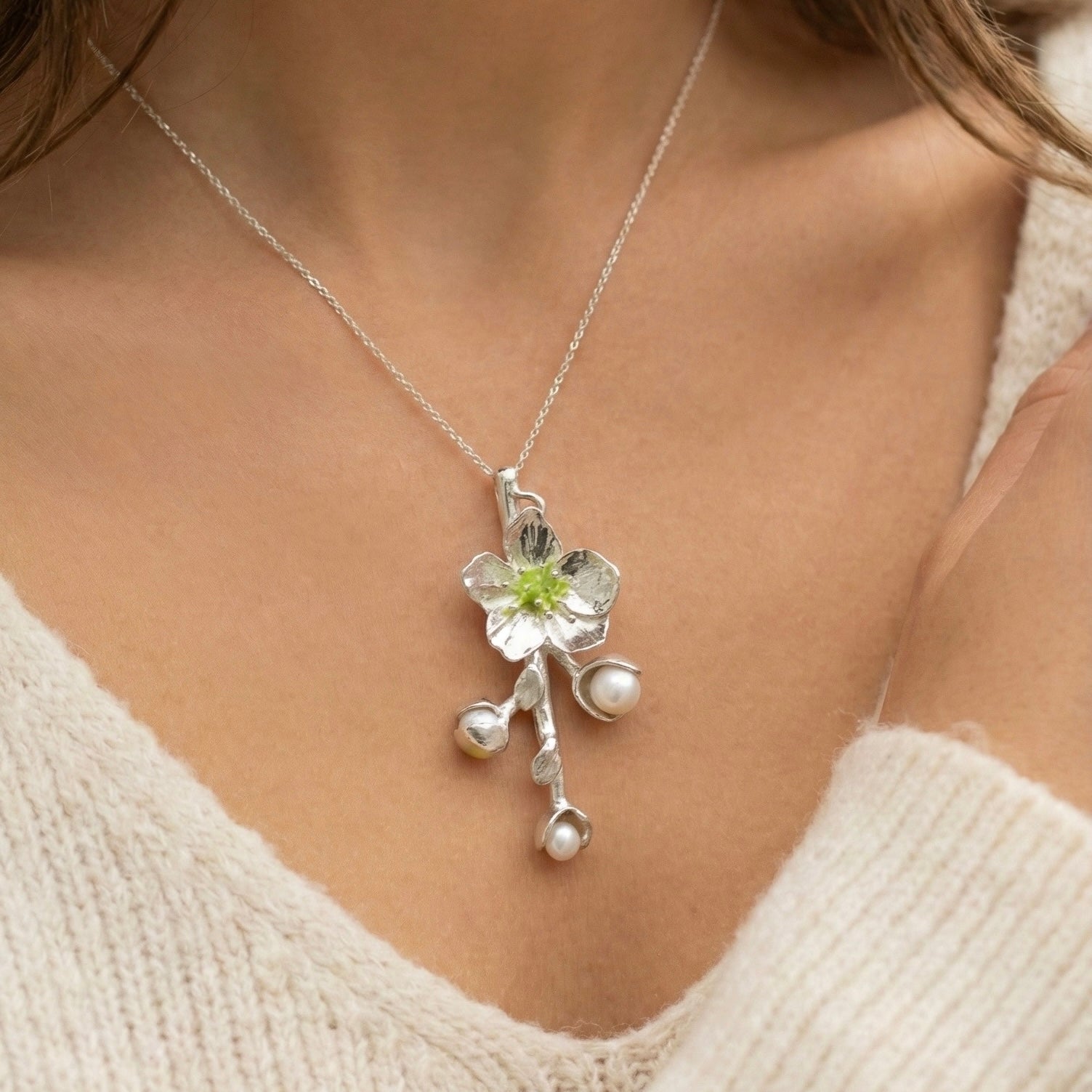 Colgante cerezo L PLATA