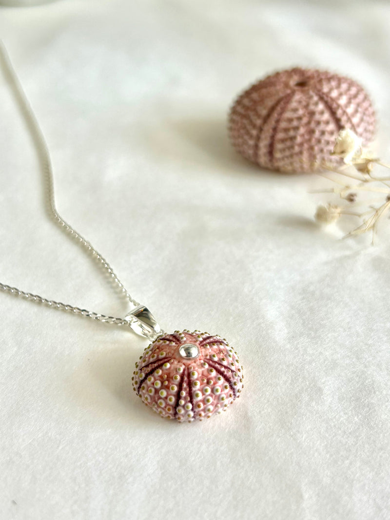 Colgante Erizo Rosa Natural Pequeño