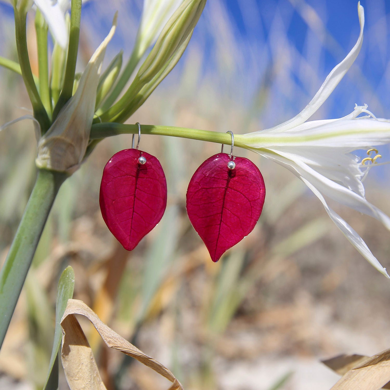 Pendientes buganvillas de gancho