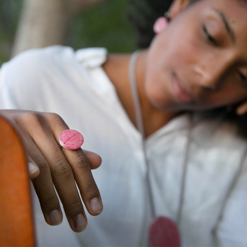 Anillo hoja Fucsia regulable