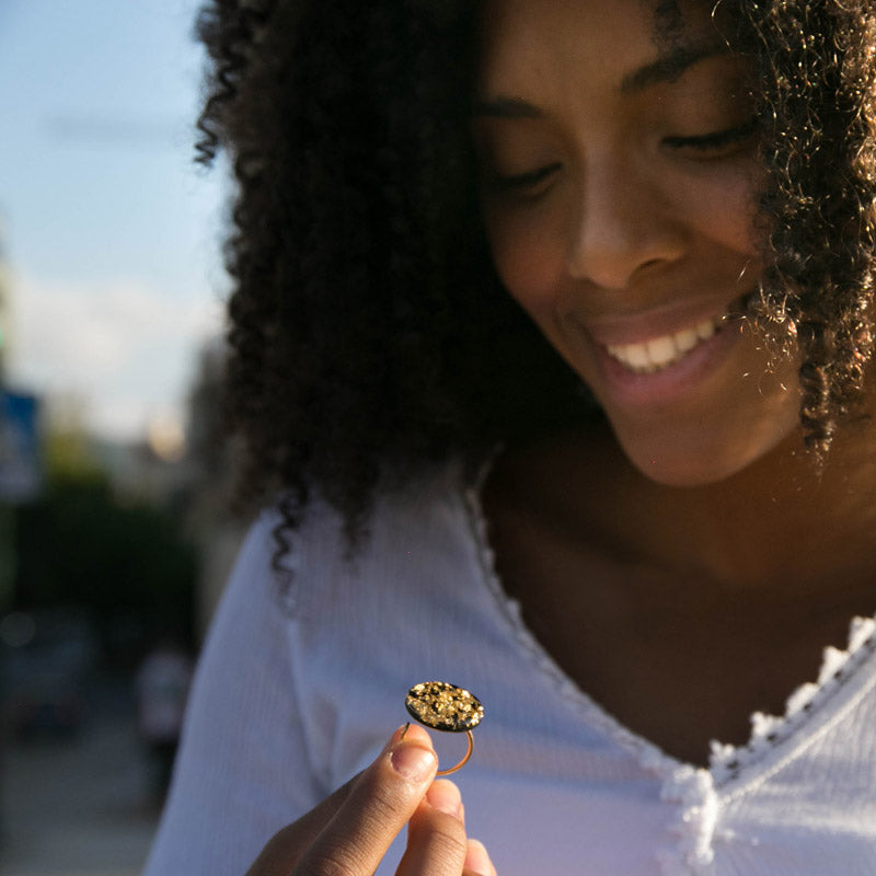 Anillo Chispas Negro regulable