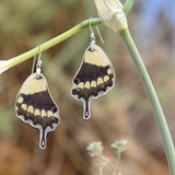 Pendientes de Mariposa Papilio Thoas ala inferior