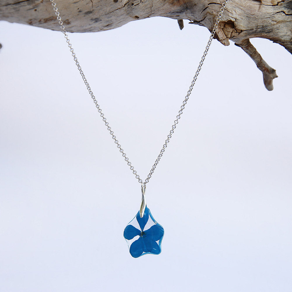 Mini Blue Hydrangea Pendant