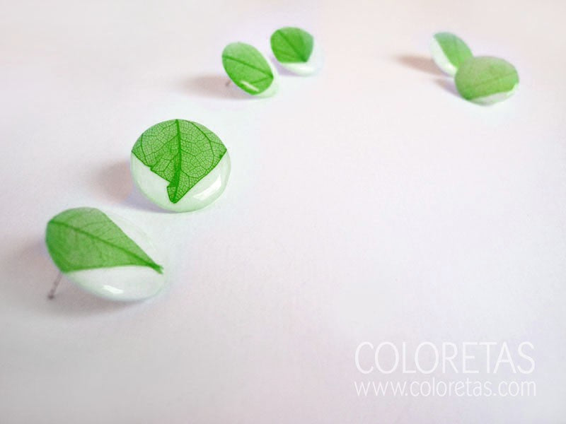 Green Leaf  earstuds