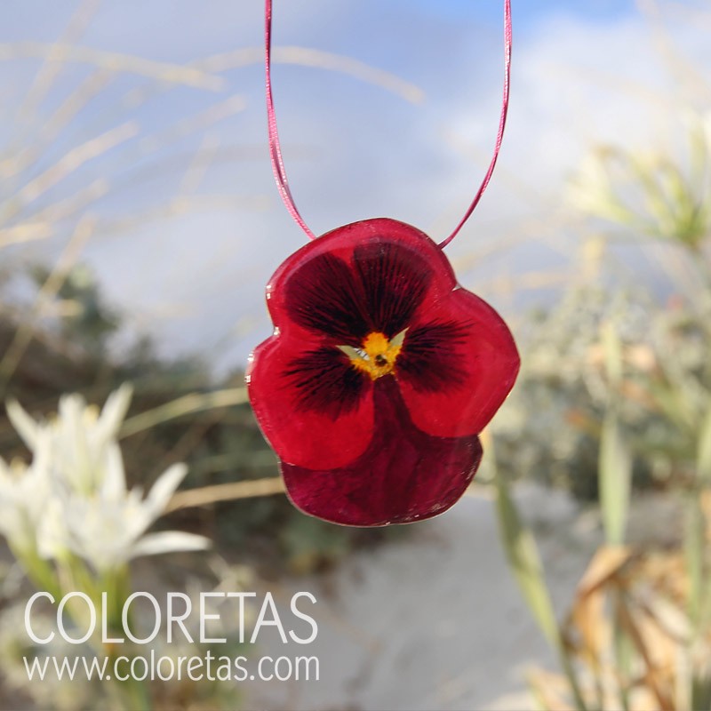 Big Red Pansy pendant