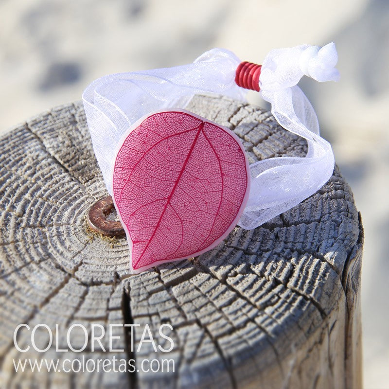 Pulsera Hoja Fucsia