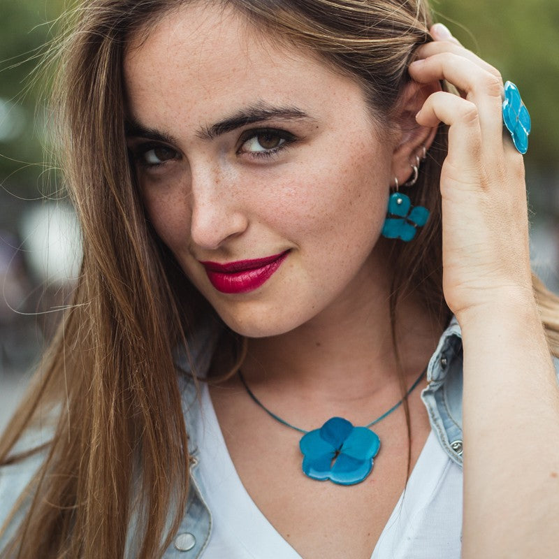 Colgante Hortensia 1 Flor Azul