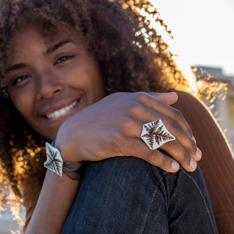 Pulsera Helecho Blanco