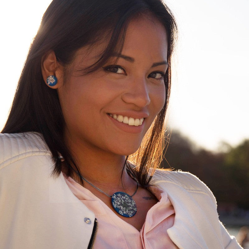 Pendientes Anis Azul Tuerca