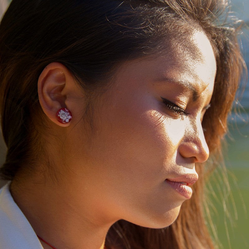 Pendientes Anis Rojo Tuerca