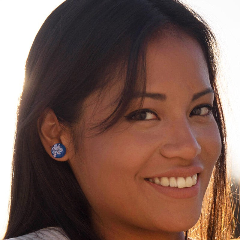 Pendientes Anis Azul Tuerca