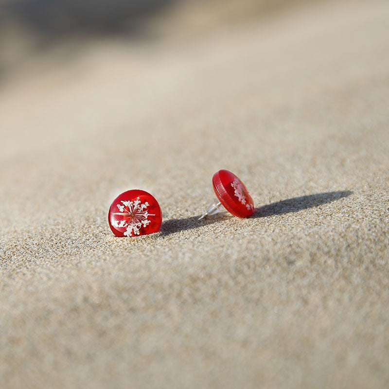 Pendientes Anis Rojo Tuerca