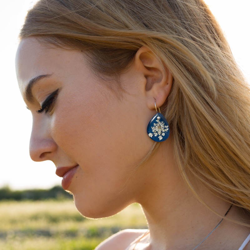 Pendientes Anis Azul Gancho