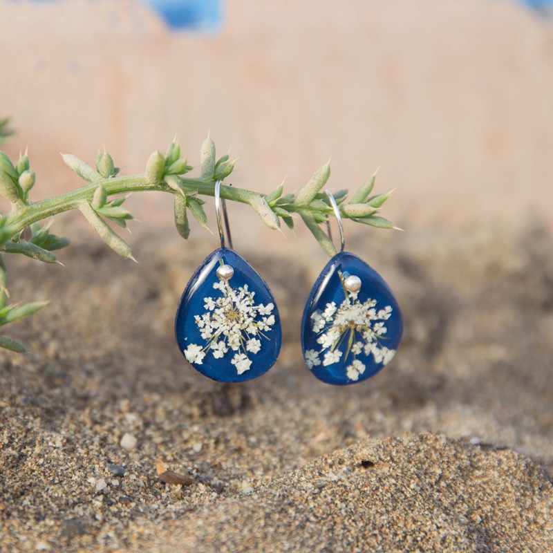 Pendientes Anis Azul Gancho